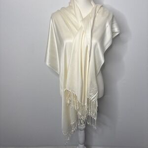Nine West Rectangular Scarf 23x40" Tasseled Wrap Spring Layering Easter Church
